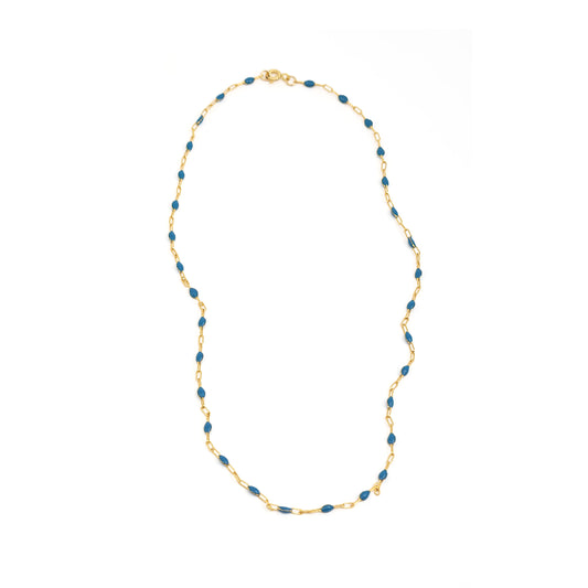 Enamel Beaded Necklace - Navy