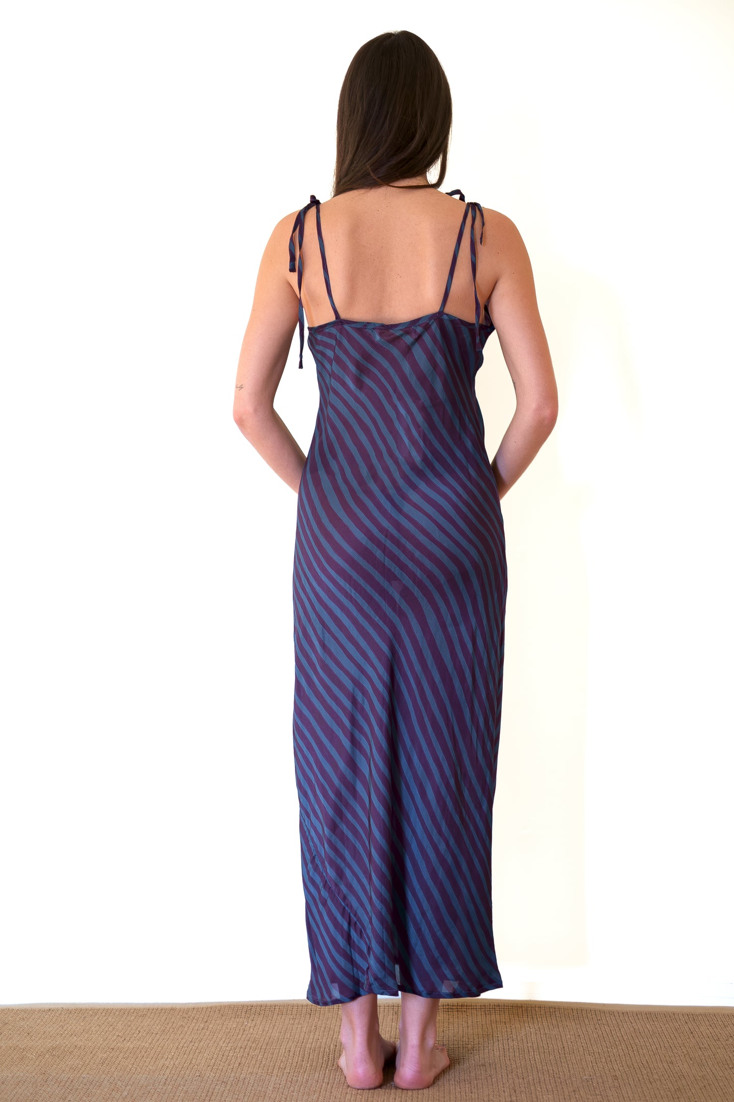 Natalie Martin Dakota Dress - Petite Stripe Petroleum