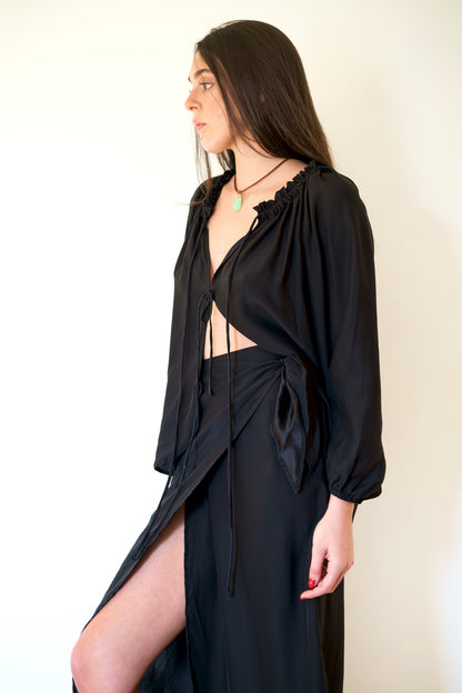 Natalie Martin May Wrap Skirt - Black