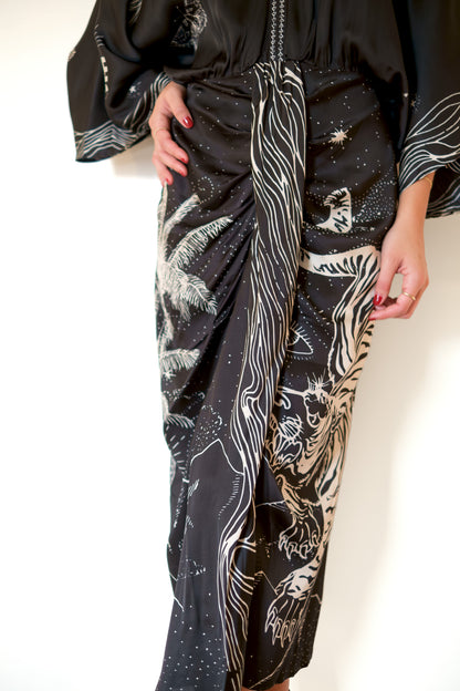 ME369 Sophia Kimono Dress - Black Magic
