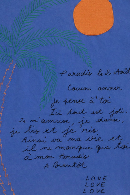 Maison Labiche | Greek Blue Washed Palmier T Shirt