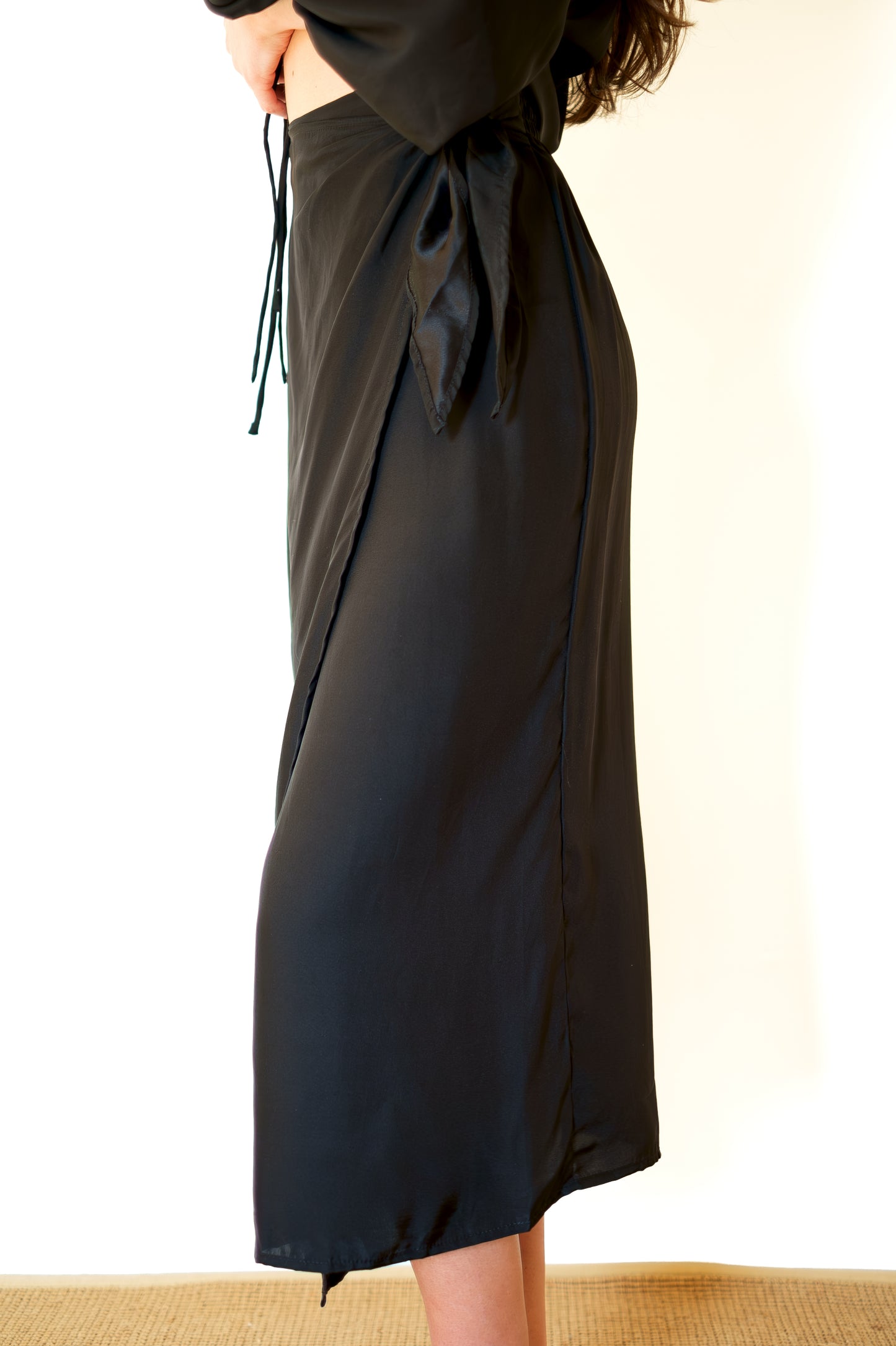 Natalie Martin May Wrap Skirt - Black