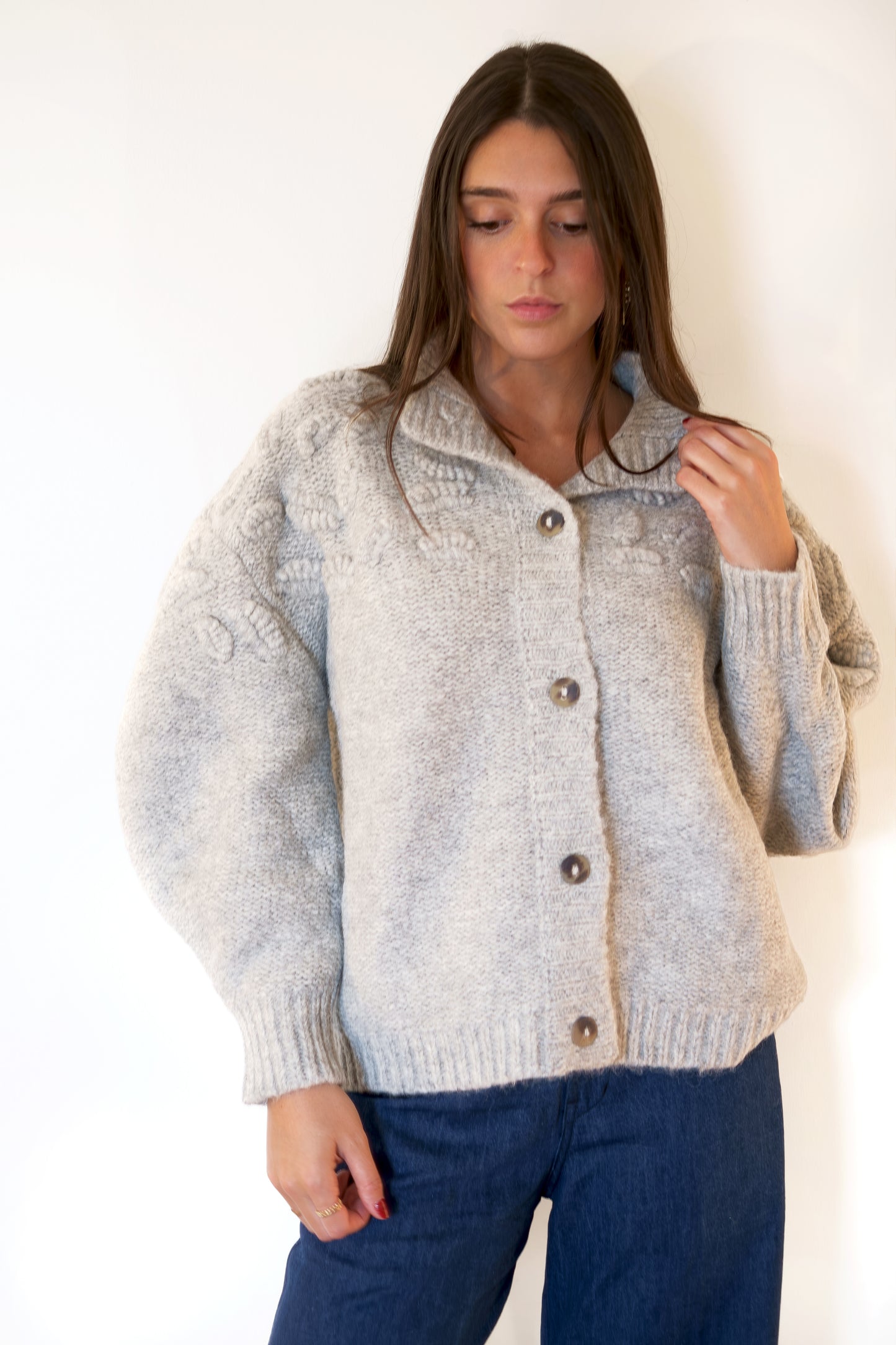 MIRTH Cusco Shell Cardigan - Dove Gray