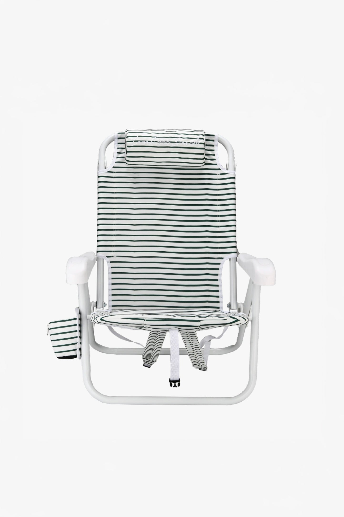 Local Beach - Brush Stripe Backpack Reclining Beach Chair Green