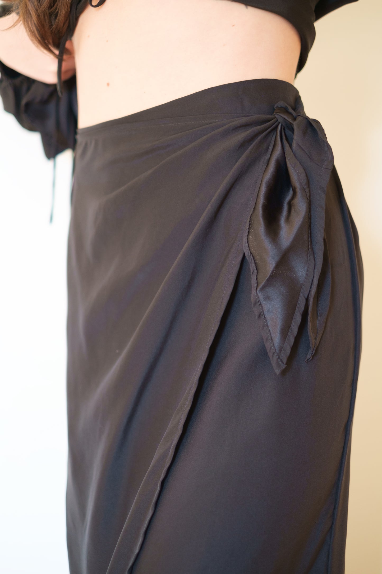 Natalie Martin May Wrap Skirt - Black