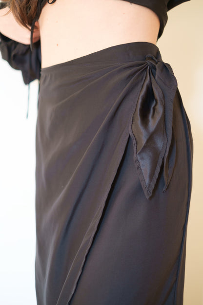 Natalie Martin May Wrap Skirt - Black