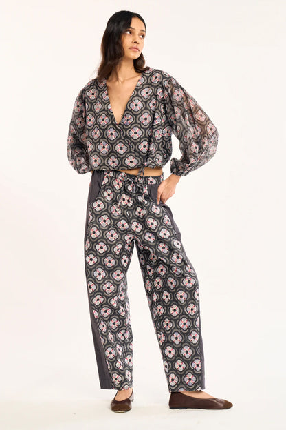 Rujuta Sheth Mesa Pants | Charcoal Botanica