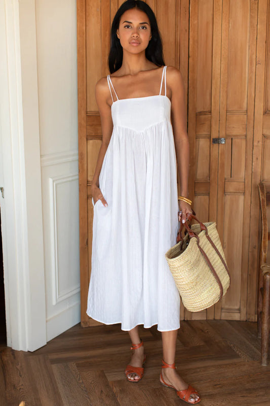 Emerson Fry Baroque Maxi Sundress in Salt