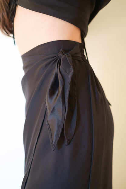 Natalie Martin May Wrap Skirt - Black