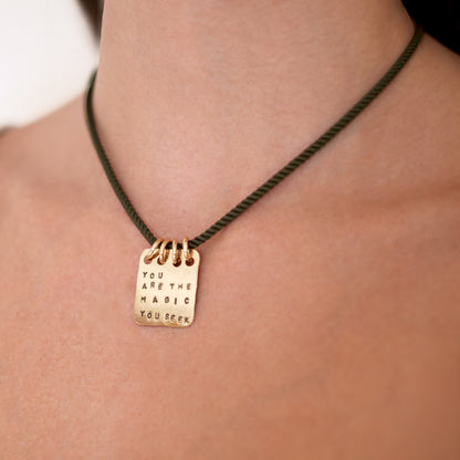 Large Mantra Pendant - You Are The Magic You Seek