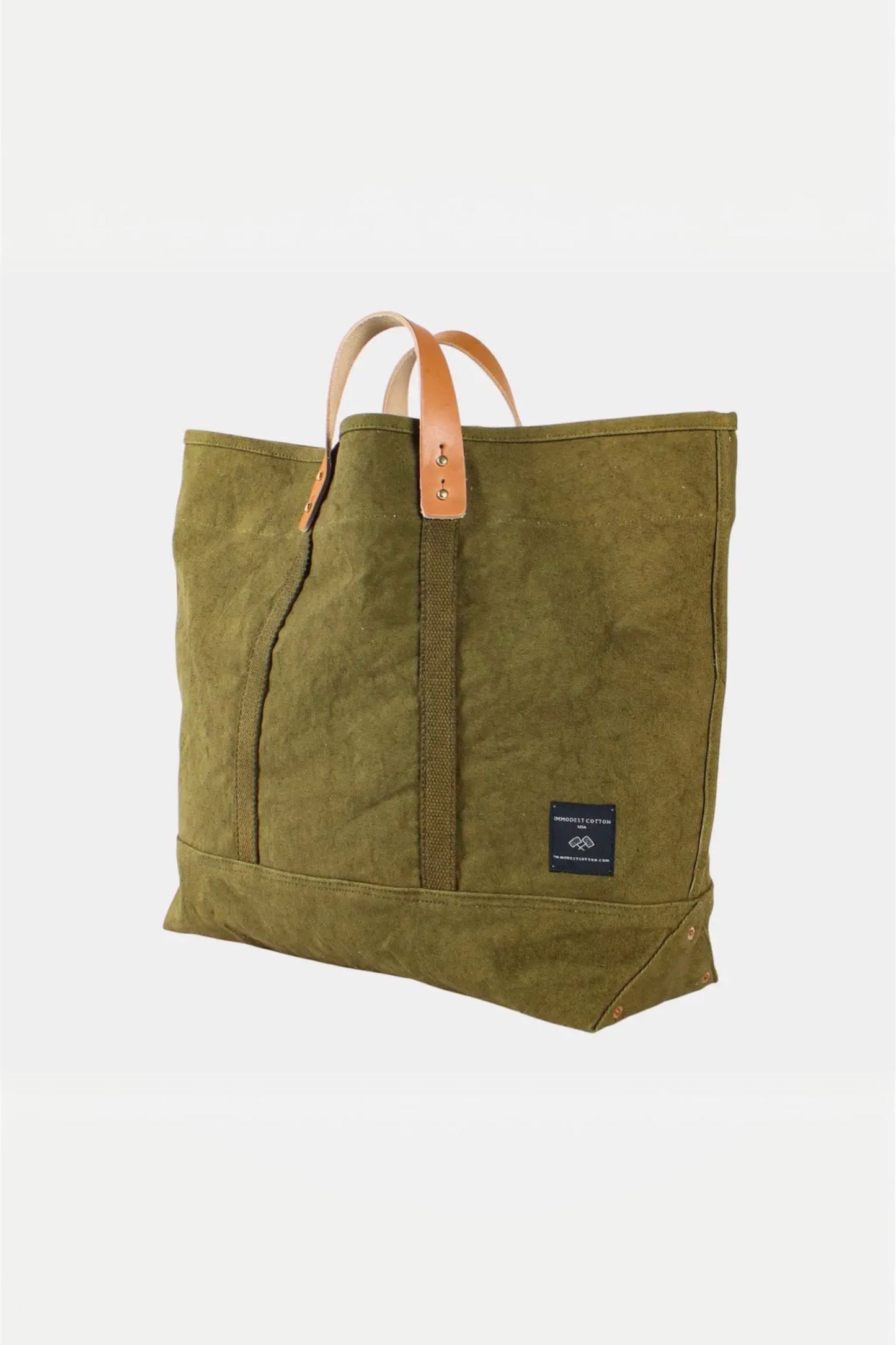 IMMODEST COTTON - Large East West Tote | Olive