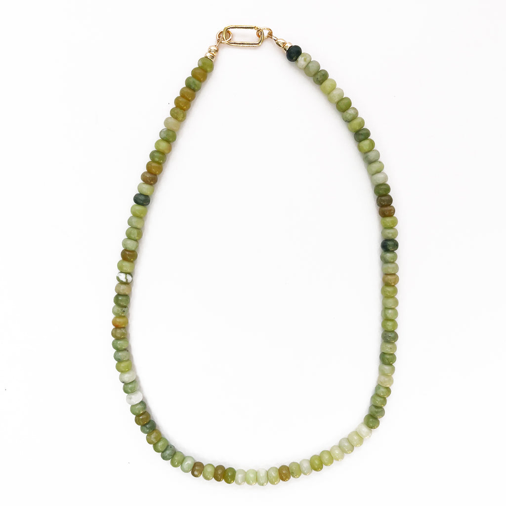 Olivine Jade Gemstone Necklace