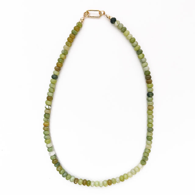 Olivine Jade Gemstone Necklace