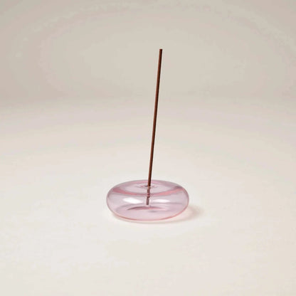 Glass Vessel Incense Holder - Pink