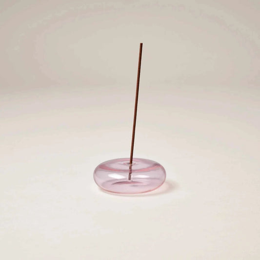 Glass Vessel Incense Holder - Pink