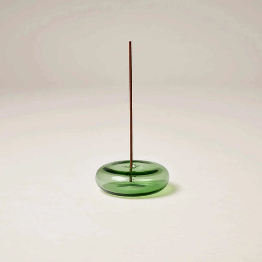 Glass Vessel Incense Holder - Green