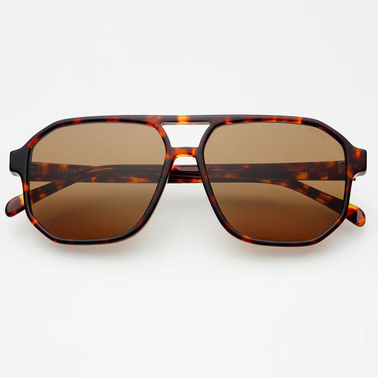 Freyrs Billie Sunglasses - Dark Tortoise/Solid Brown