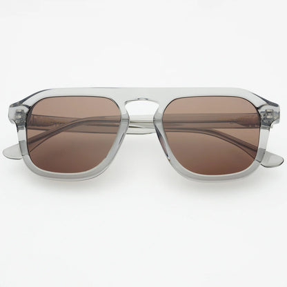 Freyrs Addison Sunglasses - Crystal Gray/Brown