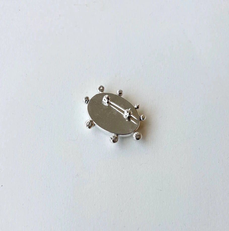 Sarah Safavi Jewelry - Sterling Stone Brooch Pin with Orbs