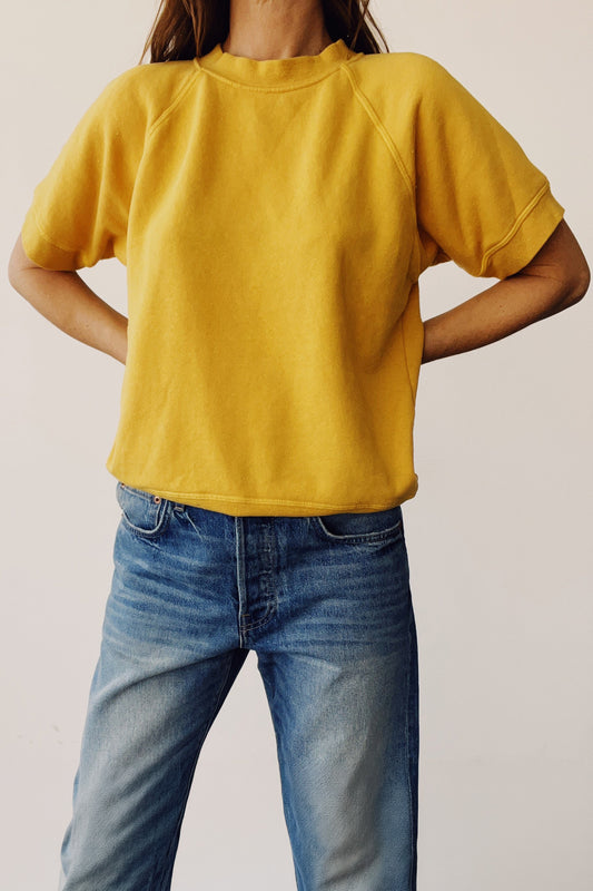 Hey Gang - The Short Sleeve Sweatshirt in Goldenrod
