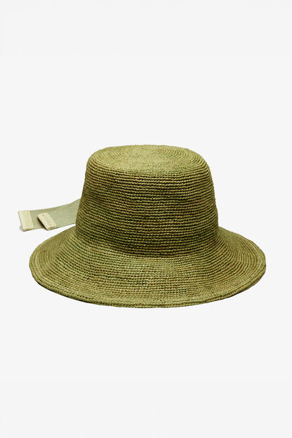 Wyeth - Cassis Raffia Bucket in Green