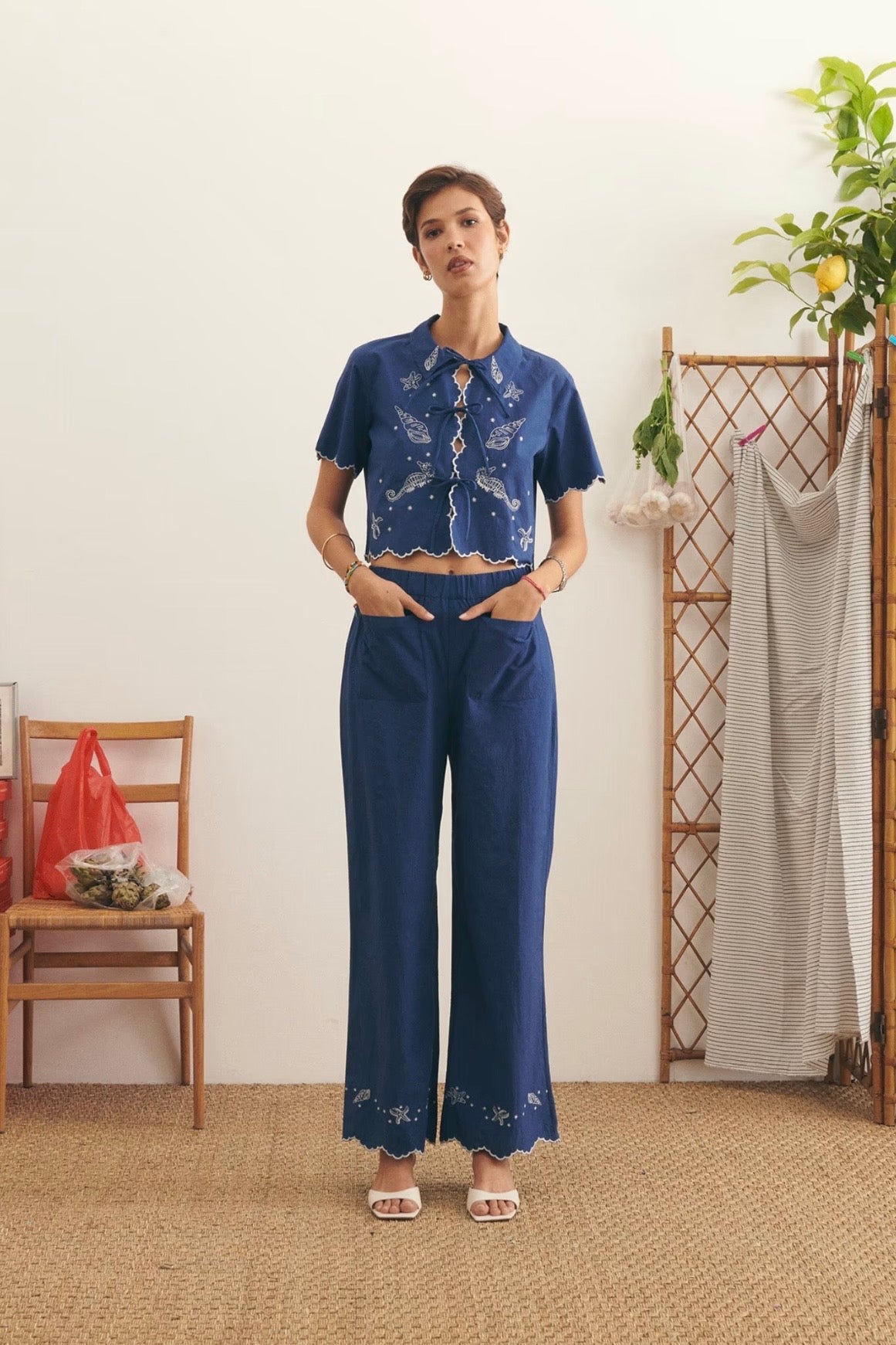 Maison Labiche | Poplin Ultramarine Shells Shirt
