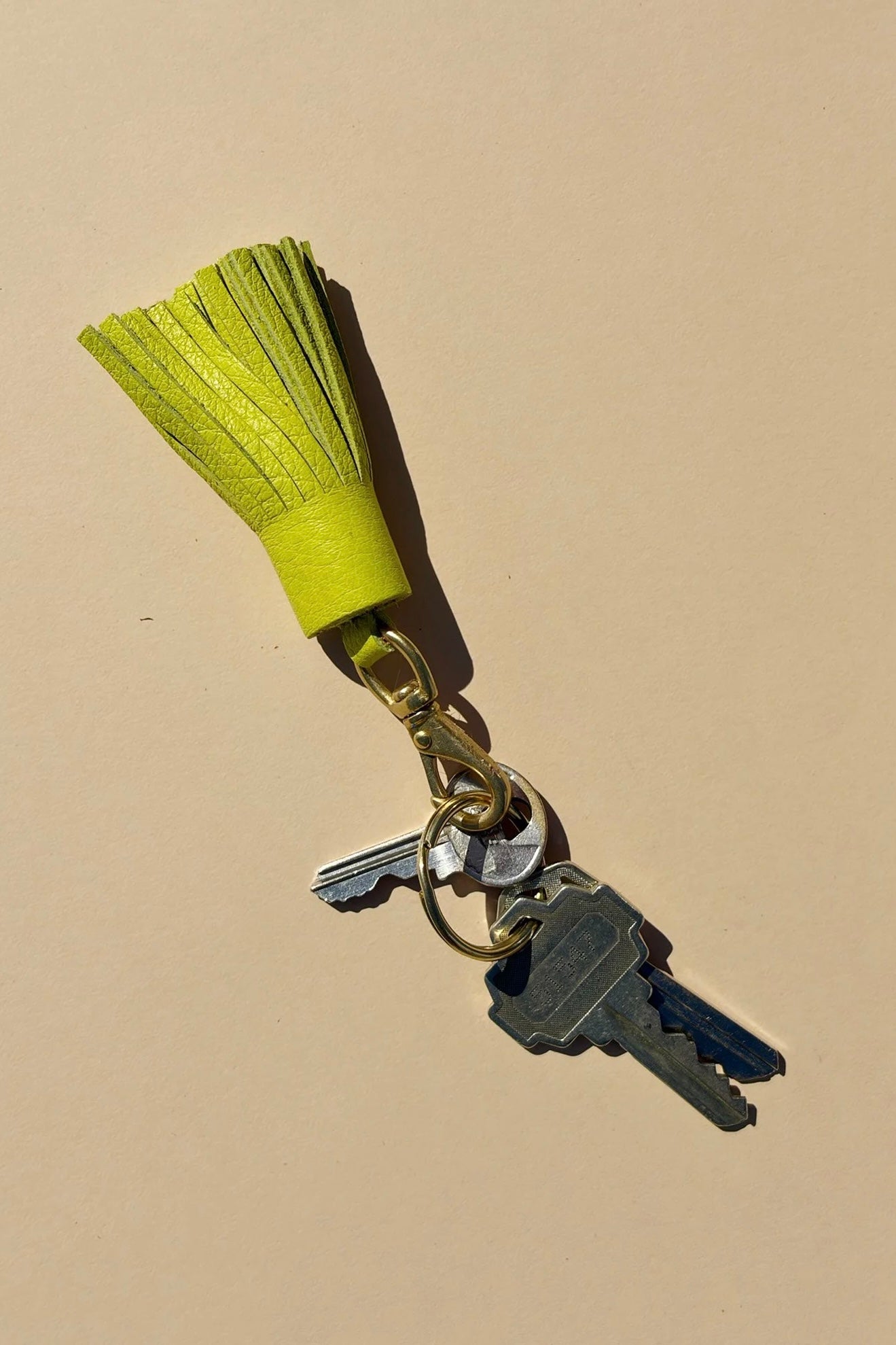 Primecut Keychain - Chartreuse Leather Tassel