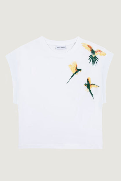 Maison Labiche | White Parrots T Shirt