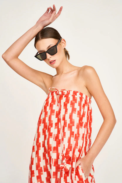 MIRTH Bonaire Dress in Cherry Hopscotch