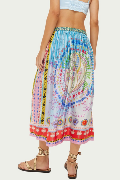ME369 Vanessa Printed Skirt - Runic Whisper