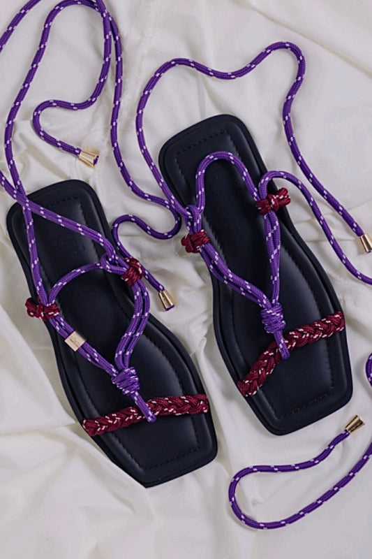 Flòwze - Flò Square Twin Sandals - Viola/Bordeaux