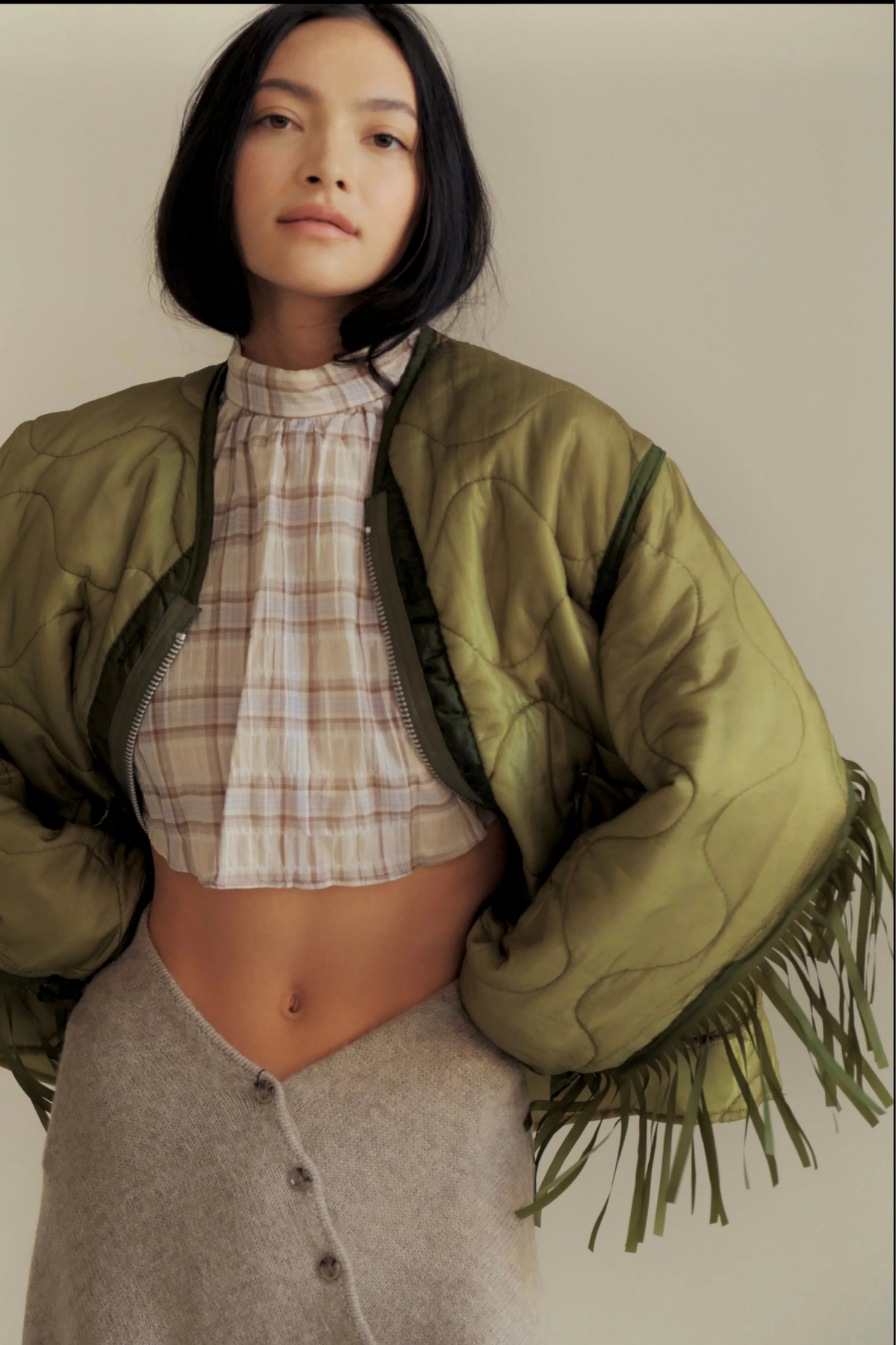 Sloppy Seconds - Military Liner Fringe in Green