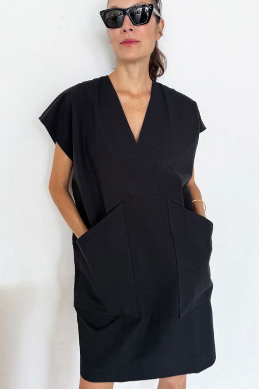 Two - Diagonal Pocket Tunic - Black