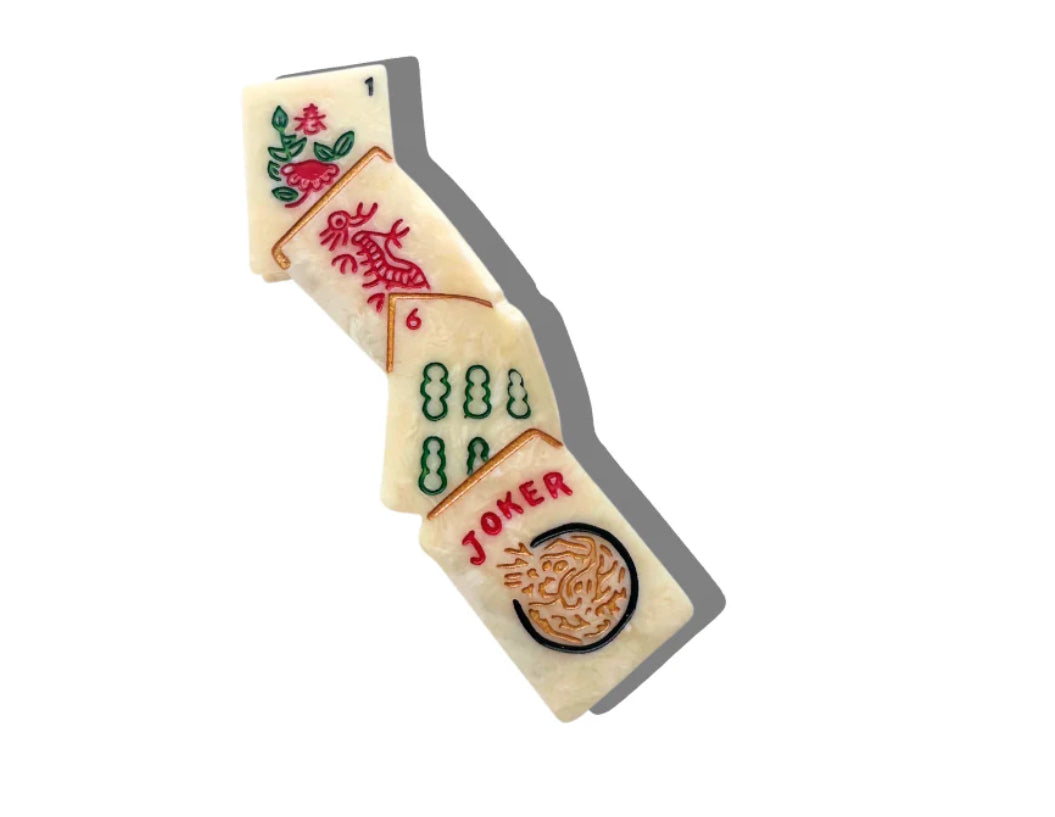 Solar Eclipse Hand-Painted Claw Clip - Mahjong