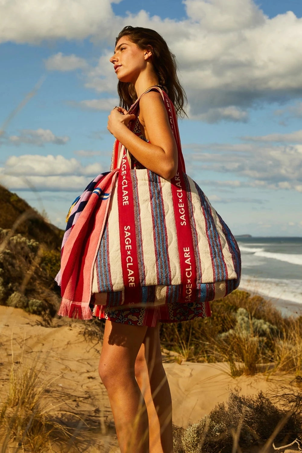 Sage x Clare - Selene Tote Bag in Azure