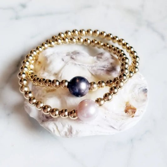 Flotsam & Co. Dark Pearl Bead Bracelet