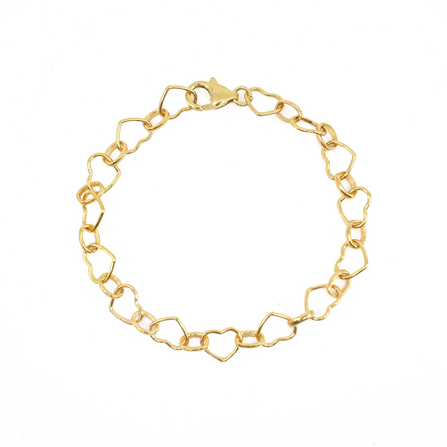 Large Heart Link Chain Bracelet