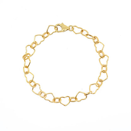 Large Heart Link Chain Bracelet