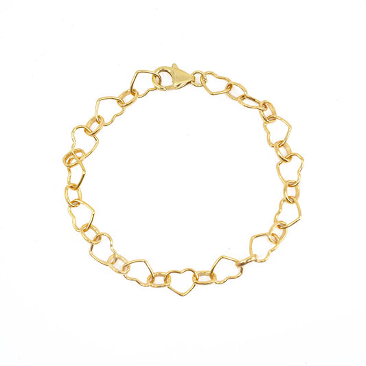 Large Heart Link Chain Bracelet
