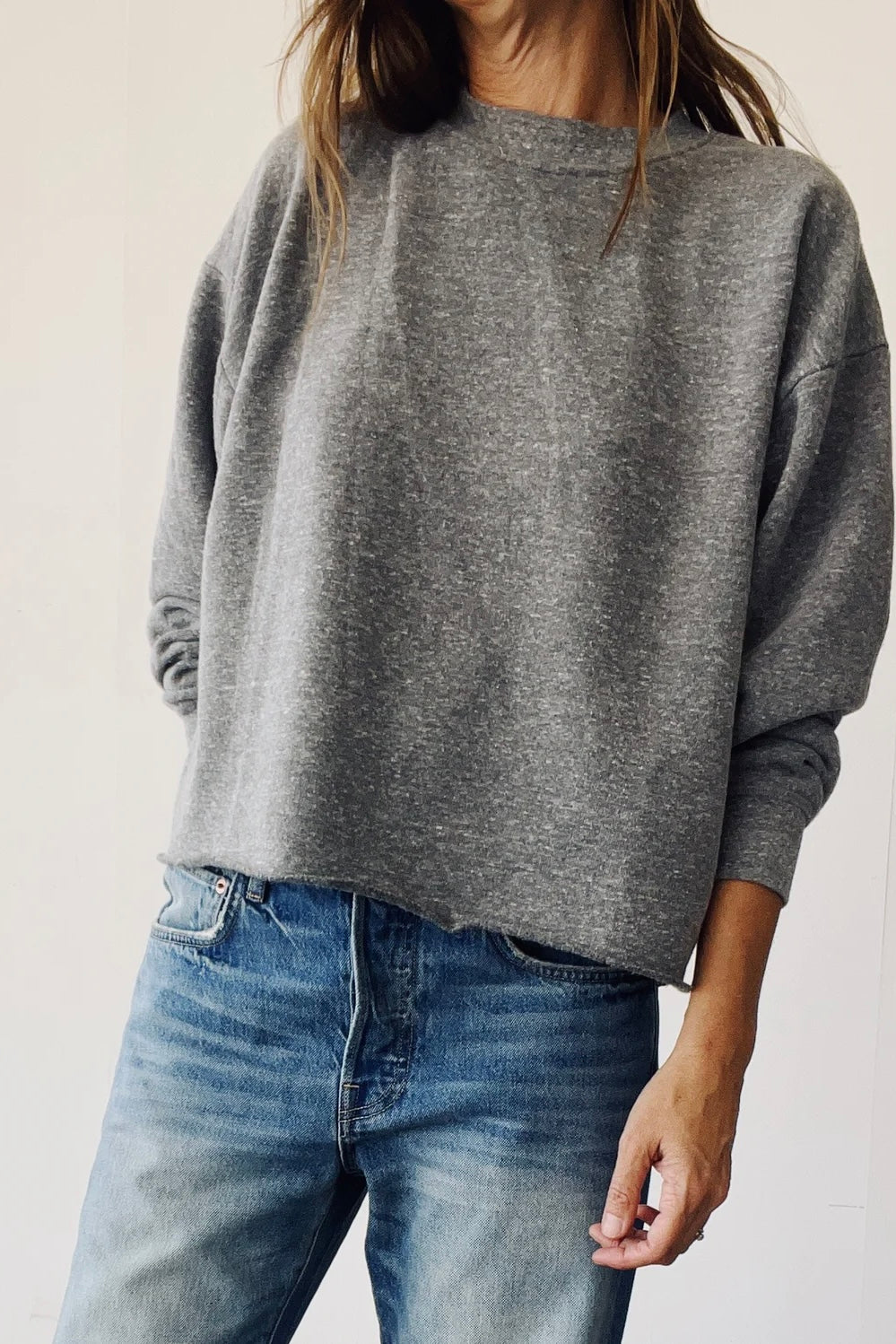 Hey Gang - The Boxy Crop Sweatshirt | P.E. Grey