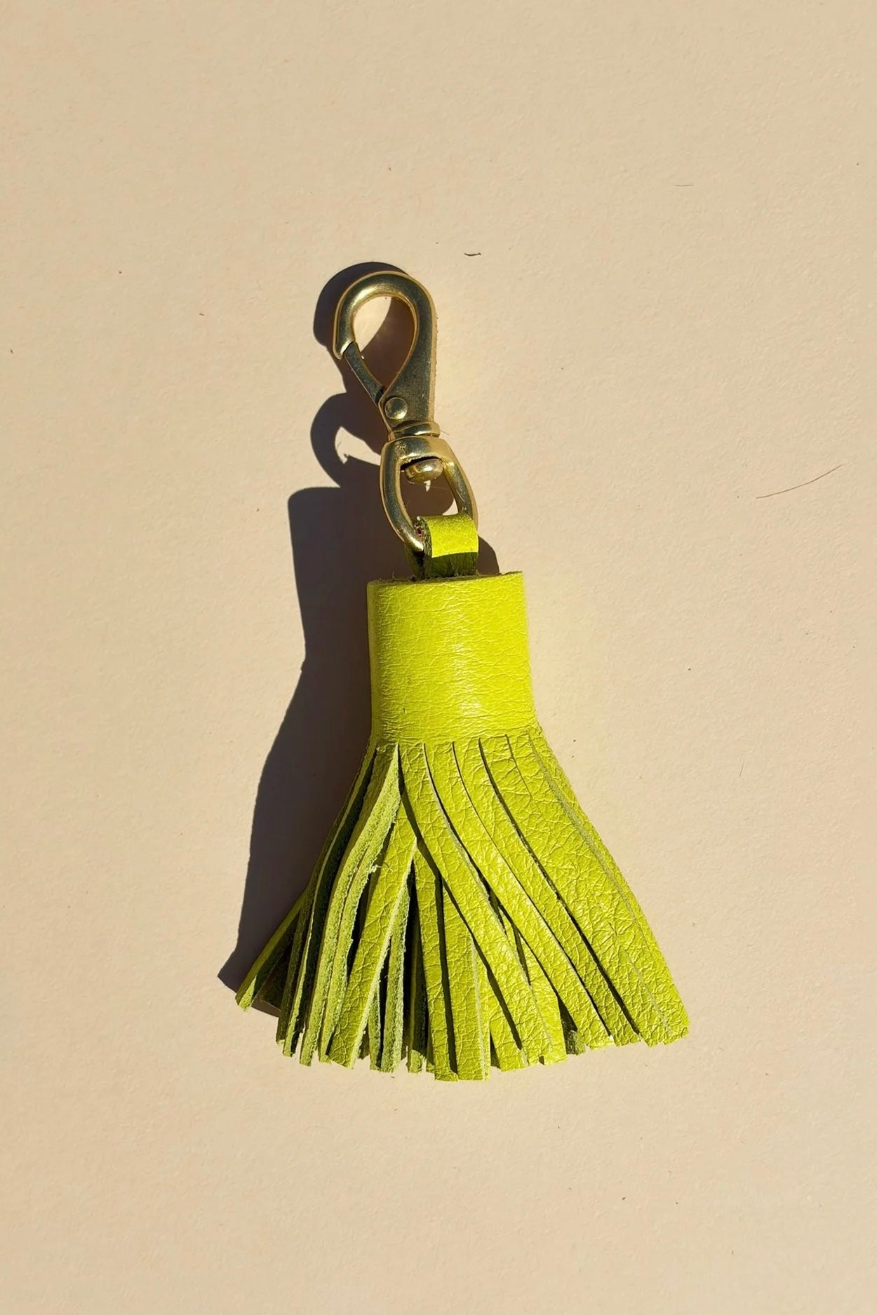 Primecut Keychain - Chartreuse Leather Tassel