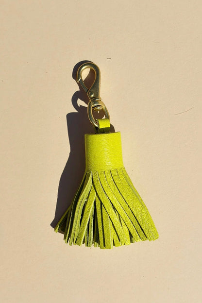 Primecut Keychain - Chartreuse Leather Tassel