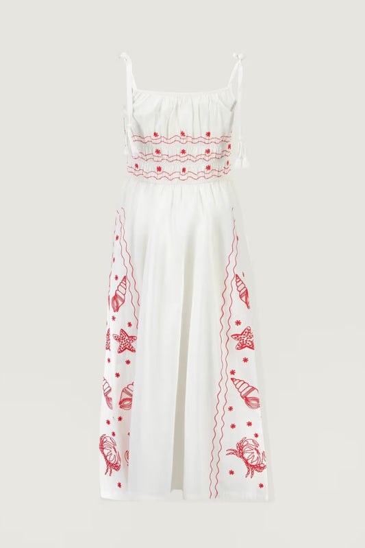 Maison Labiche | Poplin Off White Shells Dress