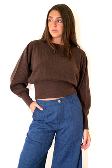Crush Prague Lux Balloon Sweater - Coffee