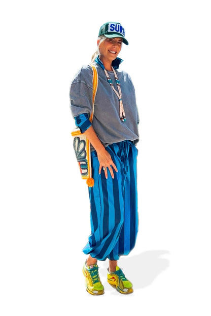 Cabana Club California - Surf Stripe Pant - Blue/Light Blue
