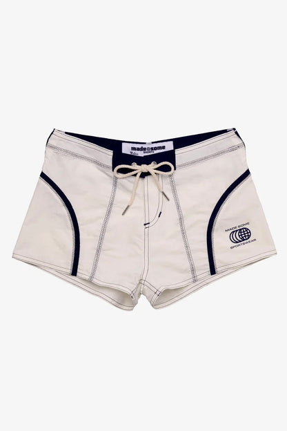 Made Some Short Shorts - White / Navy