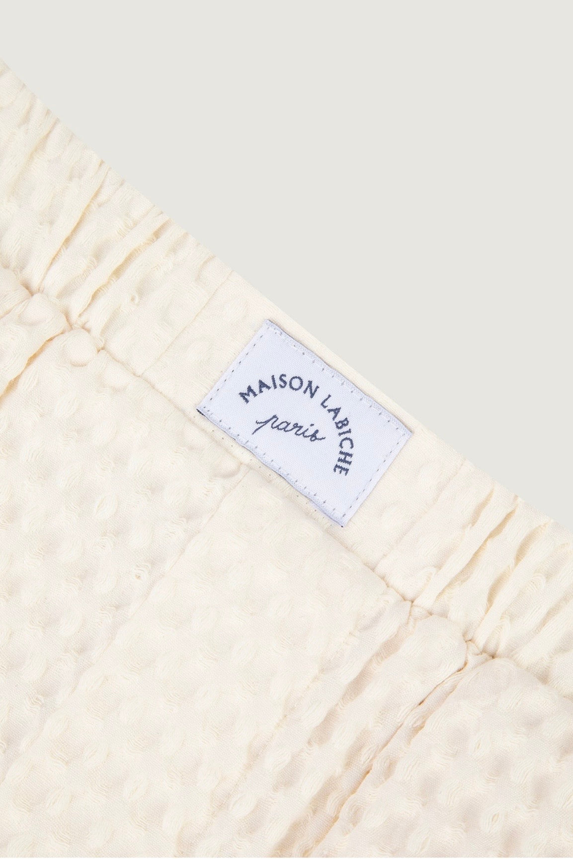 Maison Labiche | Off White Cotton Waffle Shorts