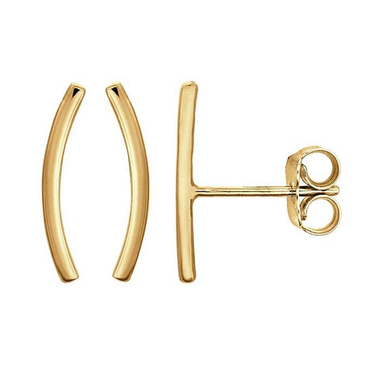 14K Yellow Gold Soft Arch Earrings