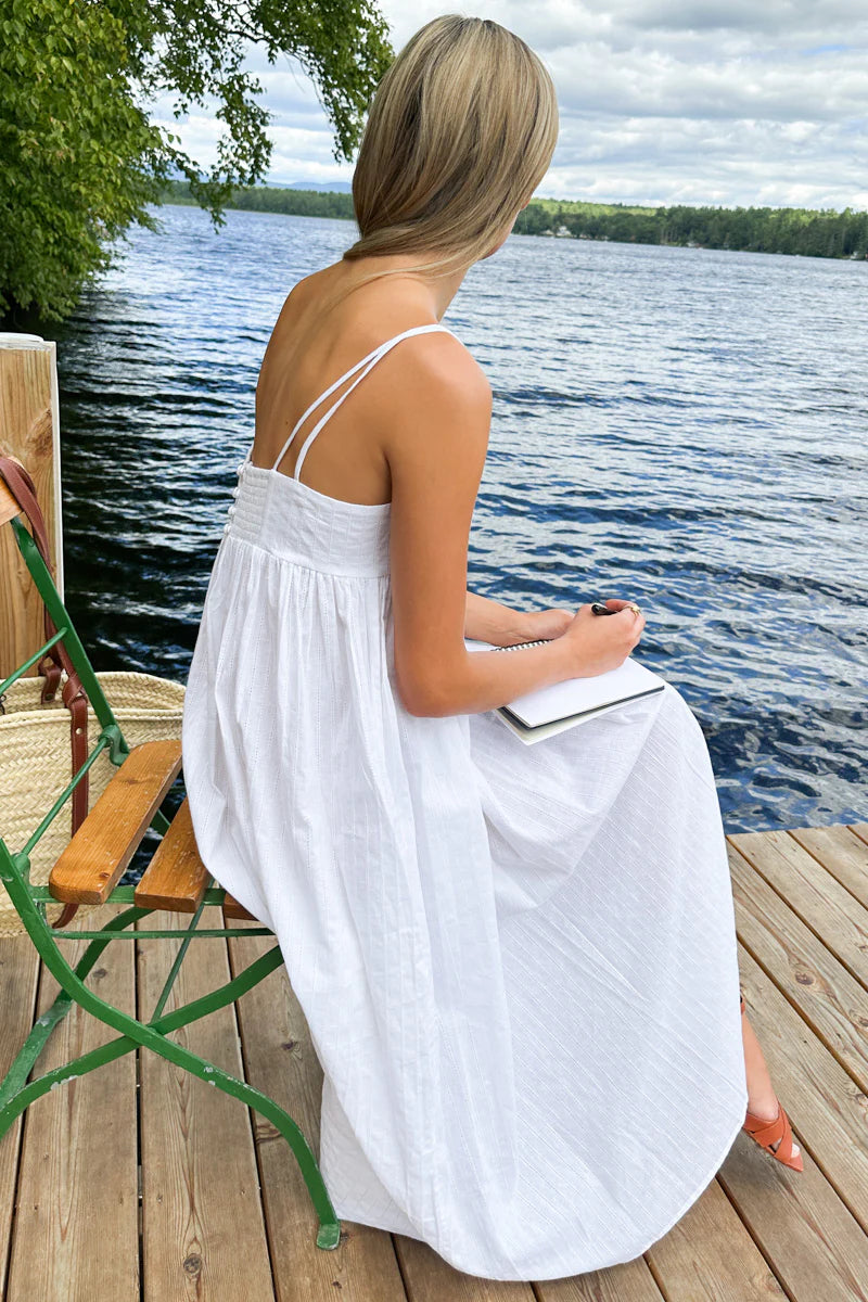 Emerson Fry Baroque Maxi Sundress in Salt