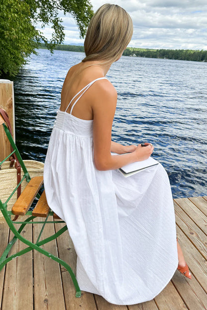Emerson Fry Baroque Maxi Sundress in Salt